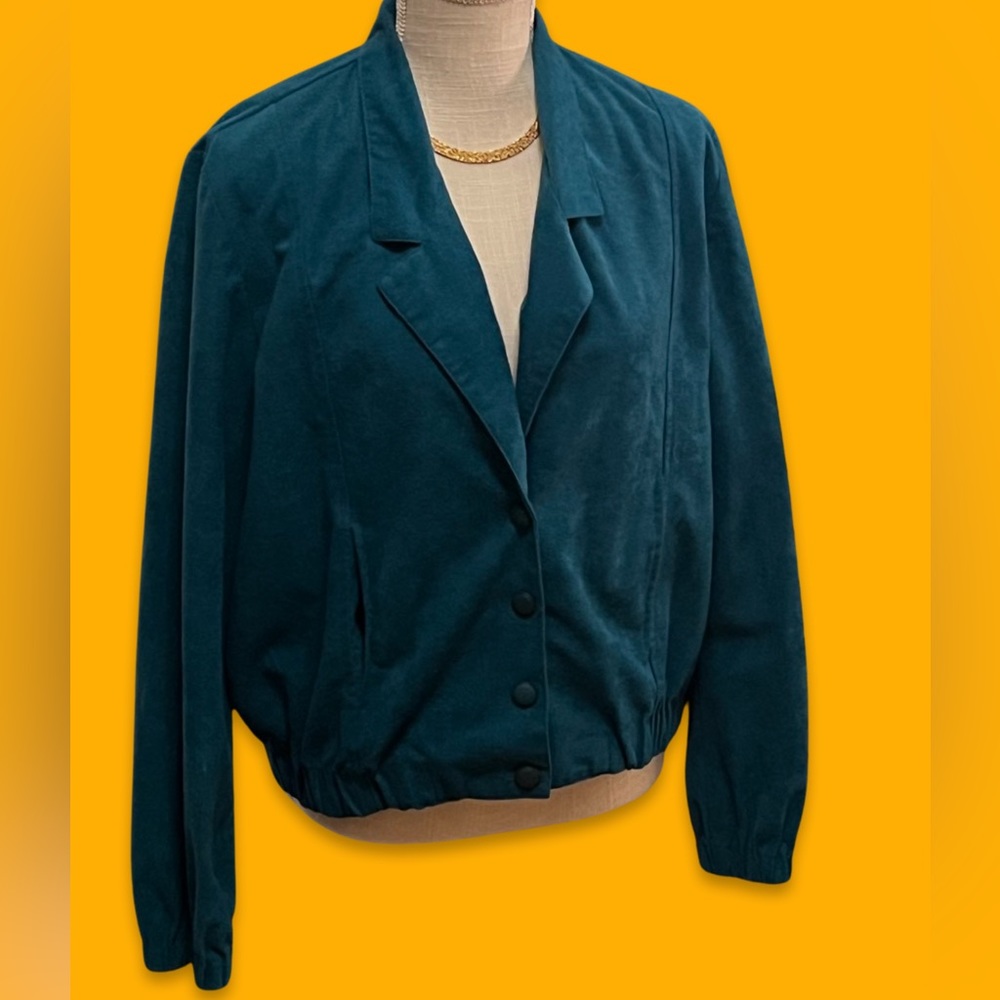 Vintage 1980s turquoise jacket